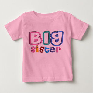 3D Effect Big Sister Design Baby T-Shirt