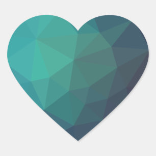 3d effect blue origami broken heart sticker