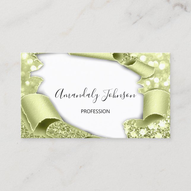 3D Effect  Makeup Artist Mint White Business Card (Front)