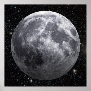 3D Effect - The Moon Among The Stars Poster
