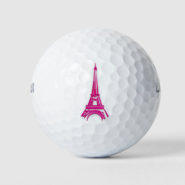 3d Eiffel tower, France clipart Golf Balls (Front)