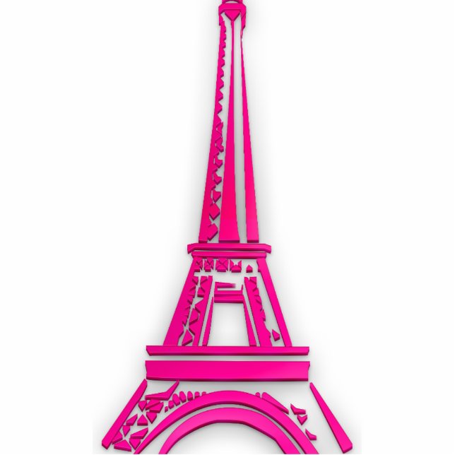 3d Eiffel tower, France clipart Photo Sculpture Key Ring (Front)