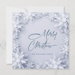 3D Elegant Snowflakes Christmas Greeting Holiday Card