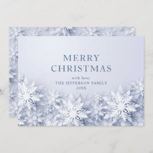 3D Elegant Snowflakes Christmas Greeting Holiday Card