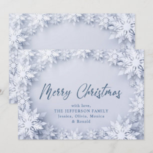 3D Elegant Snowflakes Christmas Greeting Holiday Card