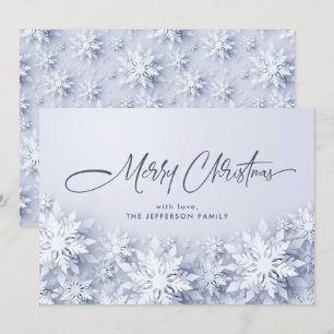 3D Elegant Snowflakes Christmas Greeting Holiday Card