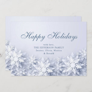 3D Elegant Snowflakes Christmas Greeting Holiday Card