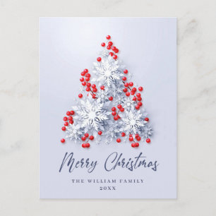 3D Elegant Snowflakes Christmas Greeting Holiday Postcard