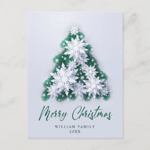 3D Elegant Snowflakes Christmas Greeting Holiday Postcard