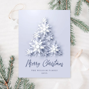 3D Elegant Snowflakes Christmas Greeting Holiday Postcard