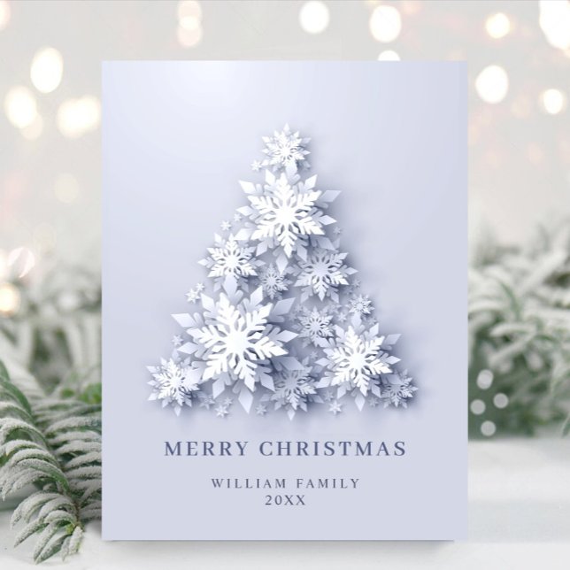 3D Elegant Snowflakes Christmas Greeting Holiday Postcard (Creator Uploaded)