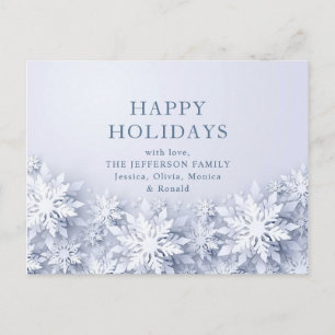 3D Elegant Snowflakes Christmas Holiday Greeting Postcard