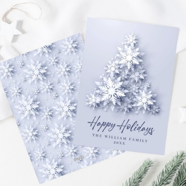 3D Elegant Snowflakes Christmas Tree Greeting Holiday Card (Creator Uploaded)