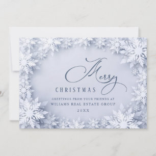 3D Elegant Snowflakes Corporate Christmas Greeting Holiday Card