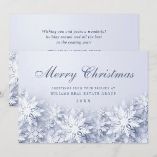 3D Elegant Snowflakes Corporate Christmas Greeting Holiday Card
