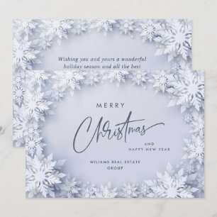 3D Elegant Snowflakes Corporate Christmas Greeting Holiday Card