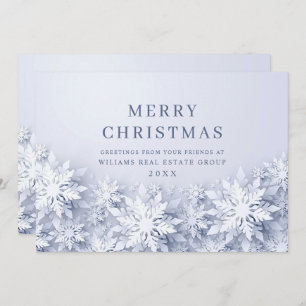 3D Elegant Snowflakes Corporate Christmas Greeting Holiday Card