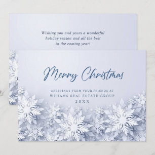 3D Elegant Snowflakes Corporate Christmas Greeting Holiday Card