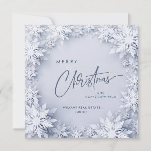 3D Elegant Snowflakes Corporate Christmas Greeting Holiday Card