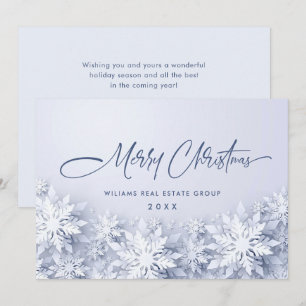 3D Elegant Snowflakes Corporate Christmas Greeting Holiday Card