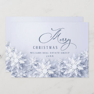 3D Elegant Snowflakes Corporate Christmas Greeting Holiday Card