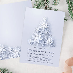 3D Elegant Snowflakes Tree Holiday CHRISTMAS PARTY Invitation