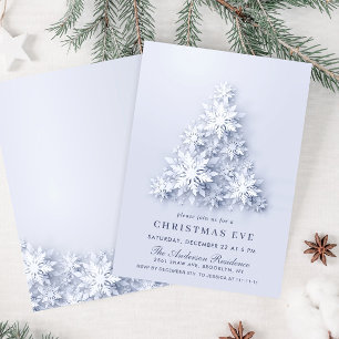 3D Elegant Snowflakes Tree Holiday CHRISTMAS PARTY Invitation