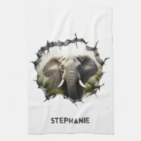 3D Elephant Wall Break Art – Realistic Safari