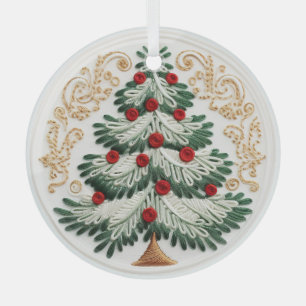 3D Embroidered Christmas tree ornaments