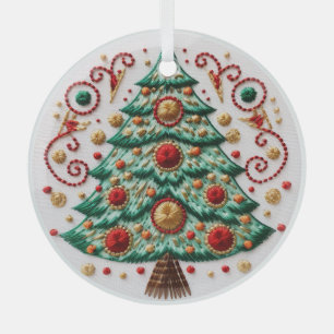 3D Embroidered Tree Christmas ornaments