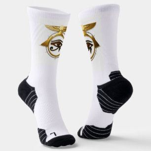 3D Eye of Horus Golden Pyramids Winged Sun Disk Socks