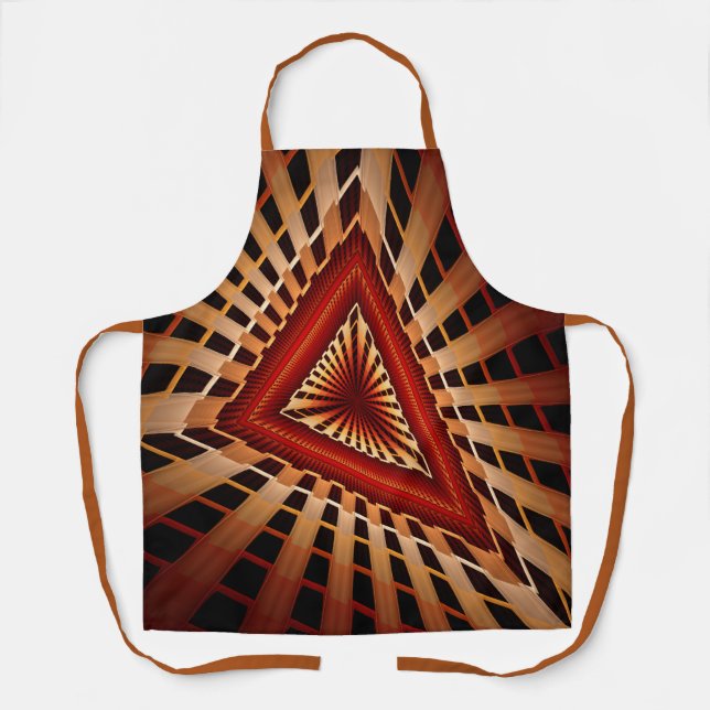 3D Fantasy Network Modern Fractal Graphic Design Apron (Front)
