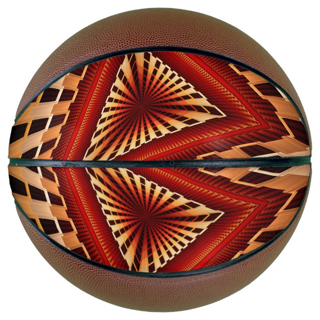 3D Fantasy Network Modern Fractal Graphic Design Basketball (Front)