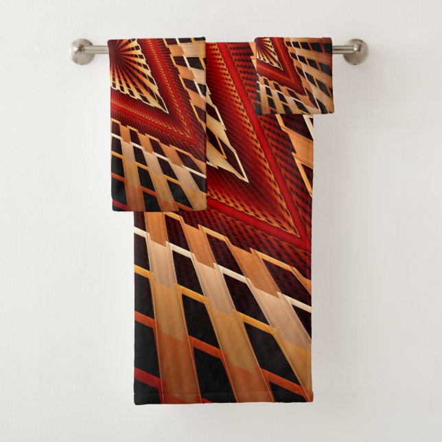 3D Fantasy Network Modern Fractal Graphic Design Bath Towel Set (Insitu)