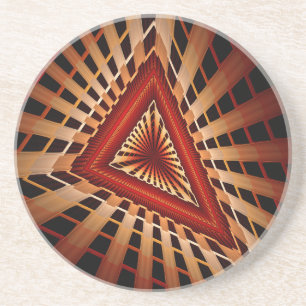 3D Fantasy Network Modern Fractal Graphic Design Coaster
