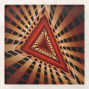 3D Fantasy Network Modern Fractal Graphic Design Glass Coaster