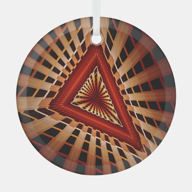 3D Fantasy Network Modern Fractal Graphic Design Glass Tree Decoration (Front)