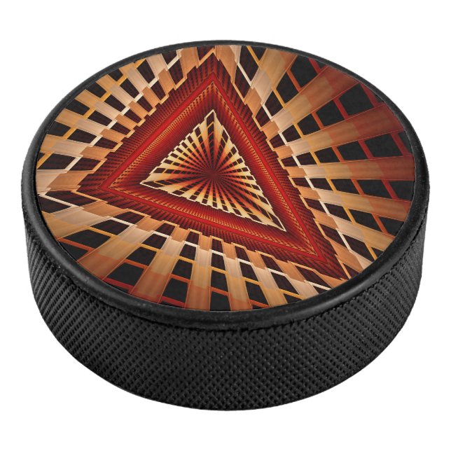 3D Fantasy Network Modern Fractal Graphic Design Hockey Puck (3/4)