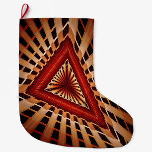 3D Fantasy Network Modern Fractal Graphic Design Large Christmas Stocking