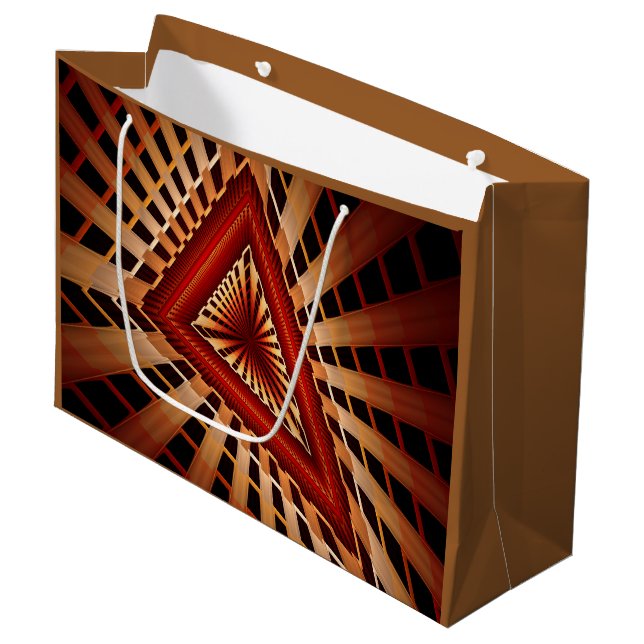 3D Fantasy Network Modern Fractal Graphic Design Large Gift Bag (Front Angled)
