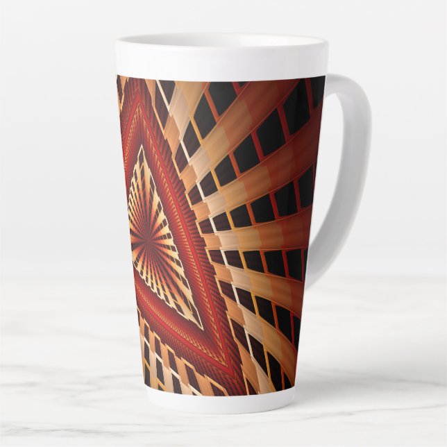 3D Fantasy Network Modern Fractal Graphic Design Latte Mug (Right Angle)