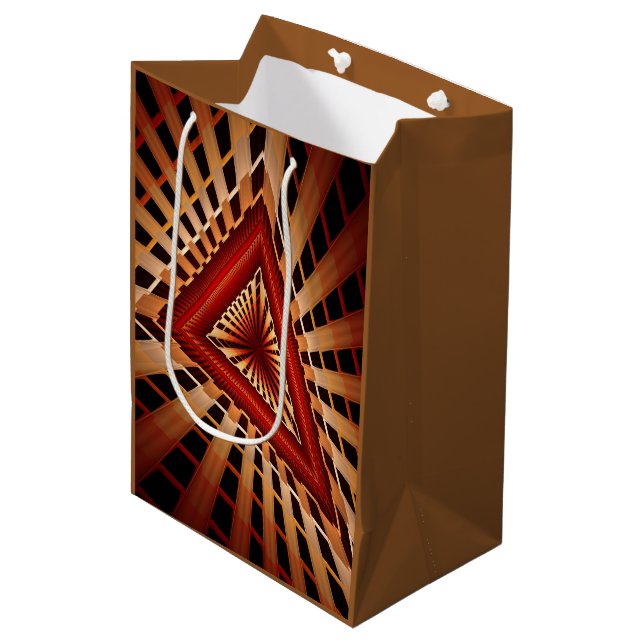 3D Fantasy Network Modern Fractal Graphic Design Medium Gift Bag (Front Angled)