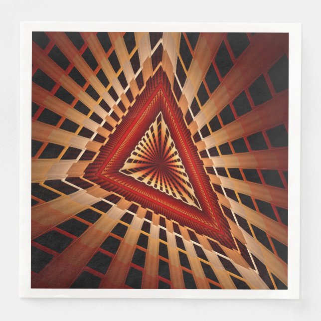 3D Fantasy Network Modern Fractal Graphic Design Napkin (Front)