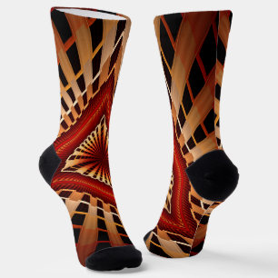 3D Fantasy Network Modern Fractal Graphic Design Socks