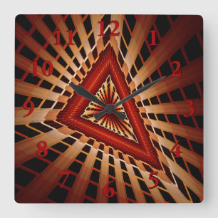 3D Fantasy Network Modern Fractal Graphic Design Square Wall Clock