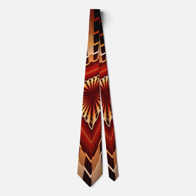 3D Fantasy Network Modern Fractal Graphic Design Tie (Front)
