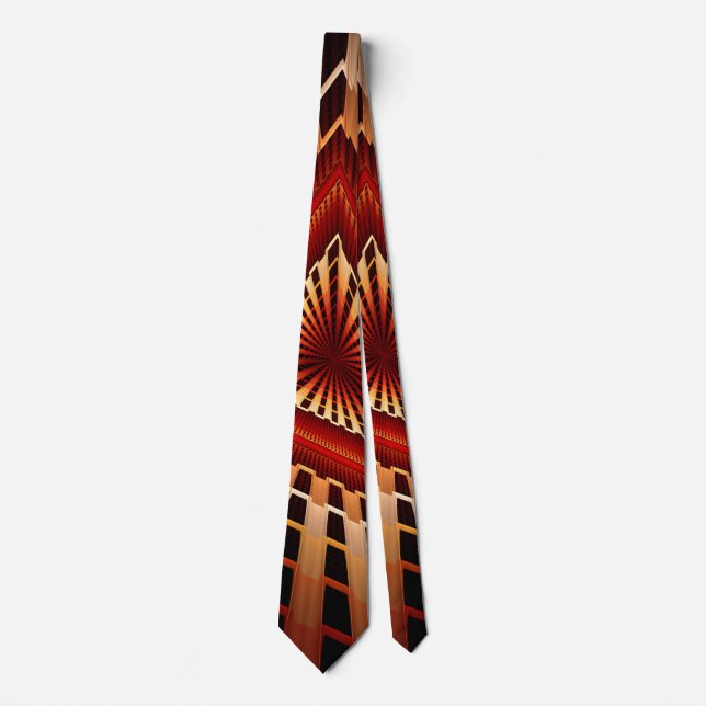 3D Fantasy Network Modern Fractal Graphic Design Tie (Front)