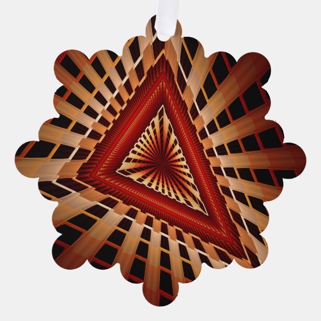 3D Fantasy Network Modern Fractal Graphic Design Tree Decoration Card (Front)