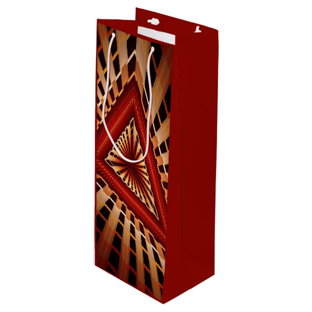 3D Fantasy Network Modern Fractal Graphic Design Wine Gift Bag (Front Angled)