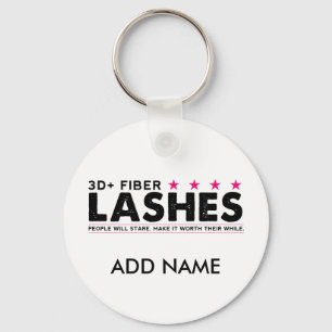 3d Fibre Lashes Personalised Keychain